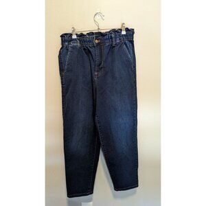 No Boundaries Womens L/G (11-13) Dark Wash Denim Paperbag Waist Jeans Y2K